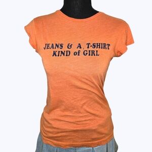 Y2k Orange Graphic T-Shirt 🧡